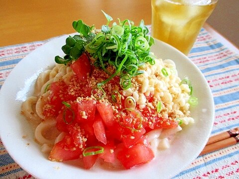 トマトたっぷり！豆乳クリーミー冷やしうどん